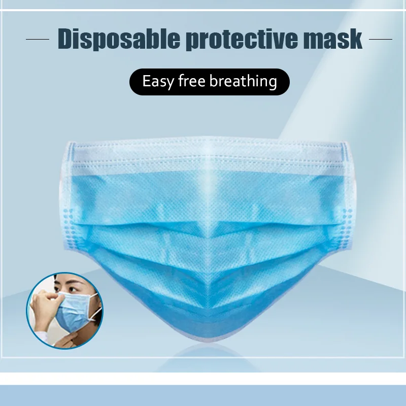 

100pcs 3 Layer Disposable Mask Anti Dust Mouth Nose Masks Anti Fog Face Mouth Masks Cover Breathable