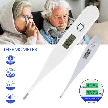 

Electronic Digital Thermometer For Baby Child Adult Replaceable Battery Auto LCD Screen Thermometer Body Fever Temperature Meter