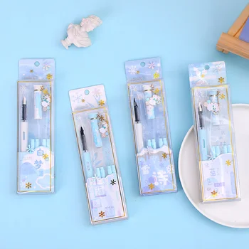 

1Set Kawaii Fountain Pen Creative High Quality Ink Pen With Ink Sac For Kids Gifts Writing School Office Stationery Supplies