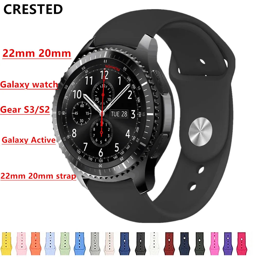 

Active2 strap For Samsung Galaxy watch Active 2 band 46mm 42mm Gear S3 Frontier sport 20mm 22mm watch band Soft correa bracelet