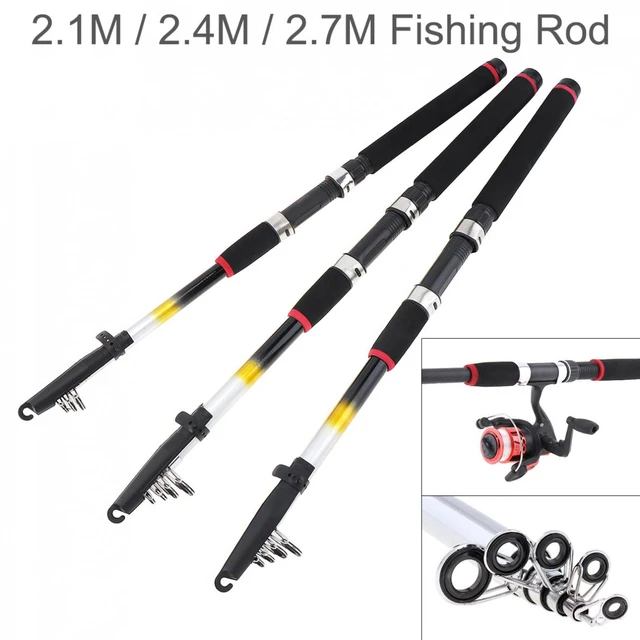 Telescopic Fishing Rods 2.1m 2.4m 2.7m Glass Fiber Telescopic Fishing Rod  Sea Pole Travel Sea Rock Rods - Fishing Rods - AliExpress