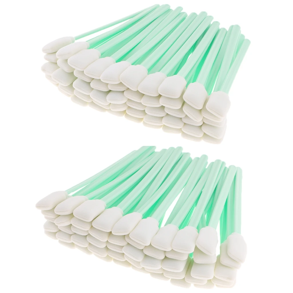 100pc Square Foam Tip Cleaning Swab Sponge Sticks for Printer Inkjet Printhead Optical Equipment Optical Lens