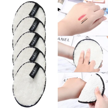 

6pcs Reusable Makeup Remover Pads Facial Puff Pads Microfiber Face Cleaner Plush Puff Makeup Pads Facial Cleansing Cloth Pads