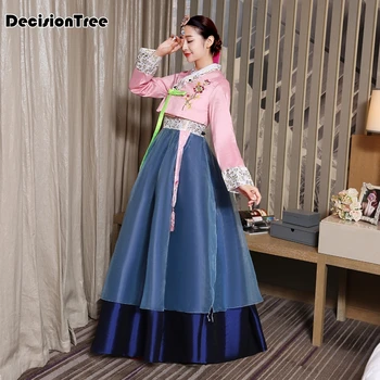 

2020 traditional korean hanbok dress female korean folk stage dance costume korea traditional costume party