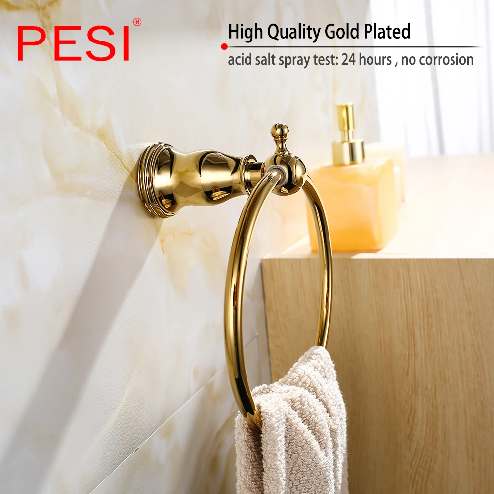

Towel Rail Rack Bar Shelf Bathroom Accessories Hardware Set Robe Coat Hook Toilet Paper Tissue Holder Toothbrush Holder,Gold.