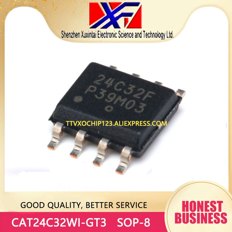 50 шт./лот CAT24C32WI-GT3 CAT24C32 24C32 IC EEPROM 32K I2C 1 МГц лапками углублением SOP-8 | Обустройство