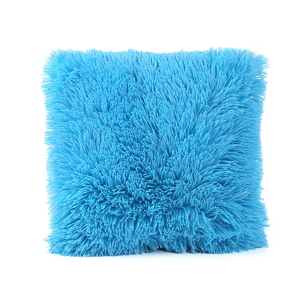 Плюшевый Чехол на подушку для дивана Hom, поясная наволочка для подушки, украшение дома, Кама, гостиная, канапе, Чехол на подушку, Coussin Decoratif - Цвет: Sky Blue