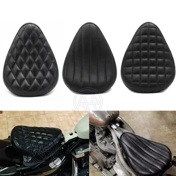 

1pcs Motorcycle Retro Black Leather Solo Seat for Harley Custom Chopper Bobber Leather Saddle Seat