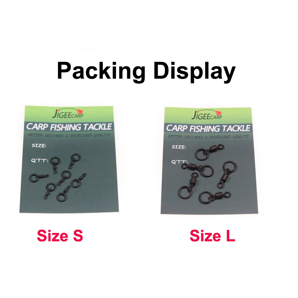Black Flexi Ring Swivles in Display Packaging Ideal For Carp and Coarse Fishing