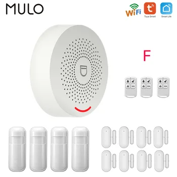 투야 와이파이 홈 경보 시스템, 무선 집 도난 보안 경보, 스마트 홈 앱, 433MHz 문짝 창 센서, 동작 감지기