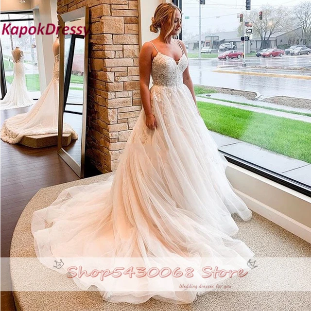 Sexy Backless Lace Mermaid Wedding Dress Spaghetti Strap V Neck Appliques  Wedding Gowns Pretty Long Bridal Dresses Custom Made - AliExpress