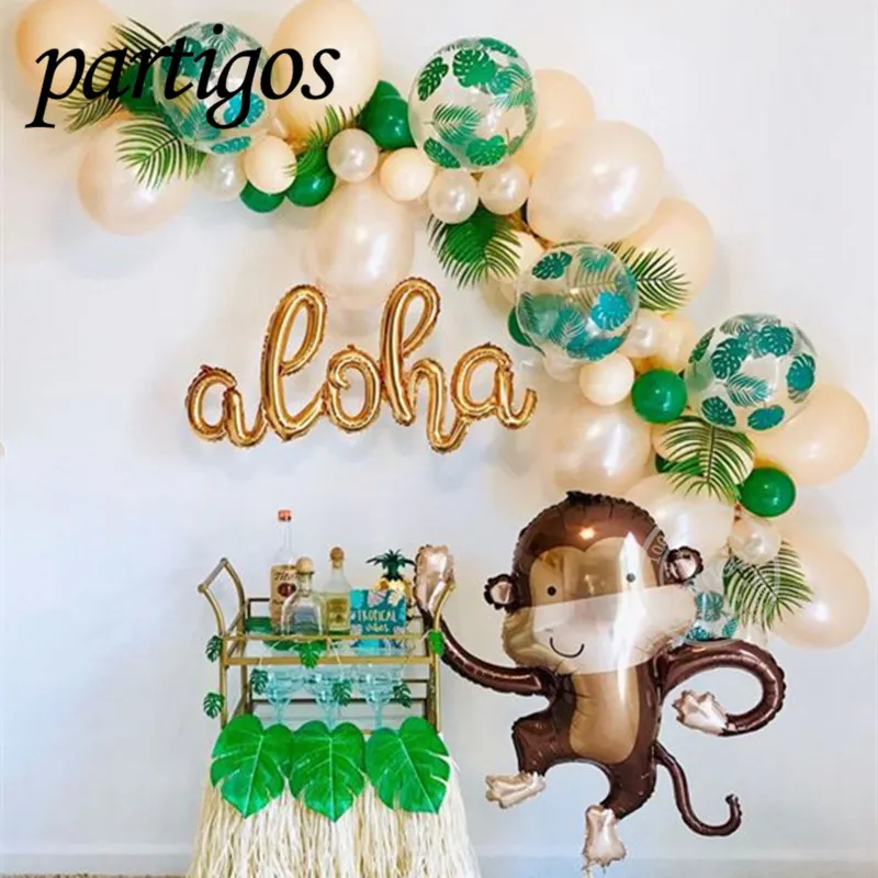 10 шт 12 дюймов пальмовых листьев воздушных шаров из латекса, прозрачные воздушные шары Летние свадебные Hawaii тропический вечерние Декор