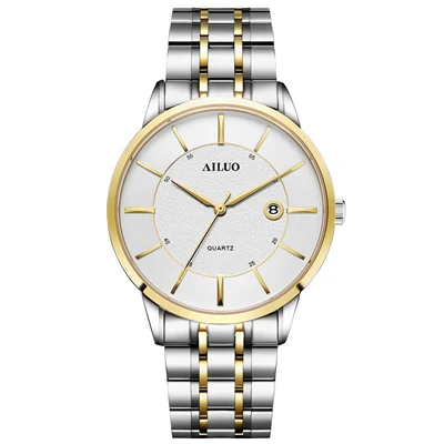 Роскошные брендовые французские часы AILUO для пары, японские кварцевые женские наручные часы MIYOTA с механизмом, ультратонкие сапфировые часы A7087L - Цвет: Gold Man
