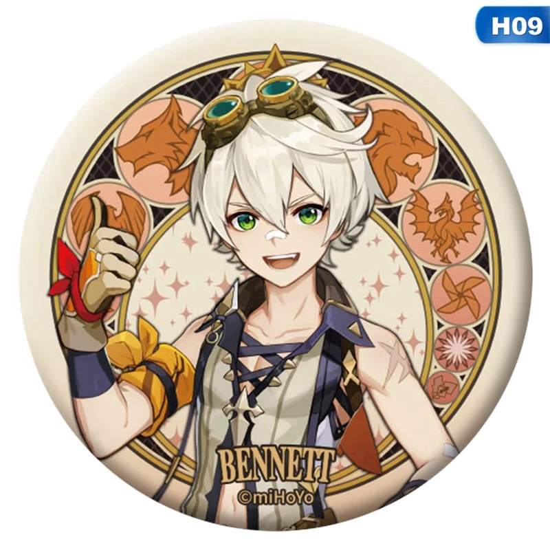 Free Shipping 58mm Online Game Genshin Impact Brooch Pin Cosplay Badge Accessories For Clothes Backpack Decoration gift