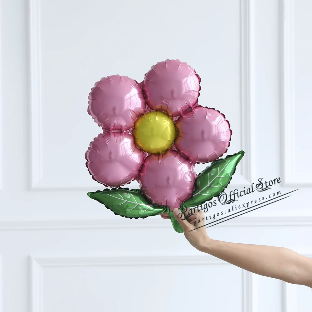 10Pcs Multi Flowers Balloons Foil Globes Pink Gifts For Girls Birthday Party Decoration Wedding Valentines Baby Shower Decor