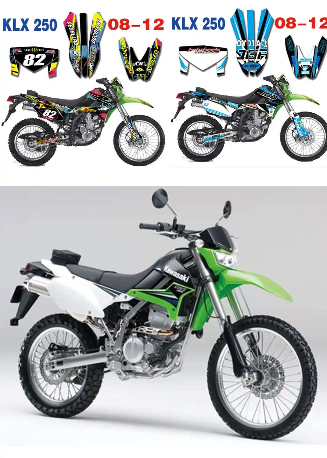 Graphics Personalised Stickers Motorcycle Deco Kit For Kawasaki