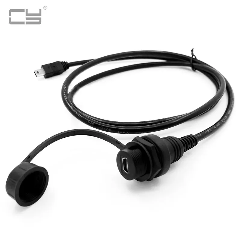 Панельный разъем Mini USB 2 0 водонепроницаемый кабель IP67 100 см 5 контактный