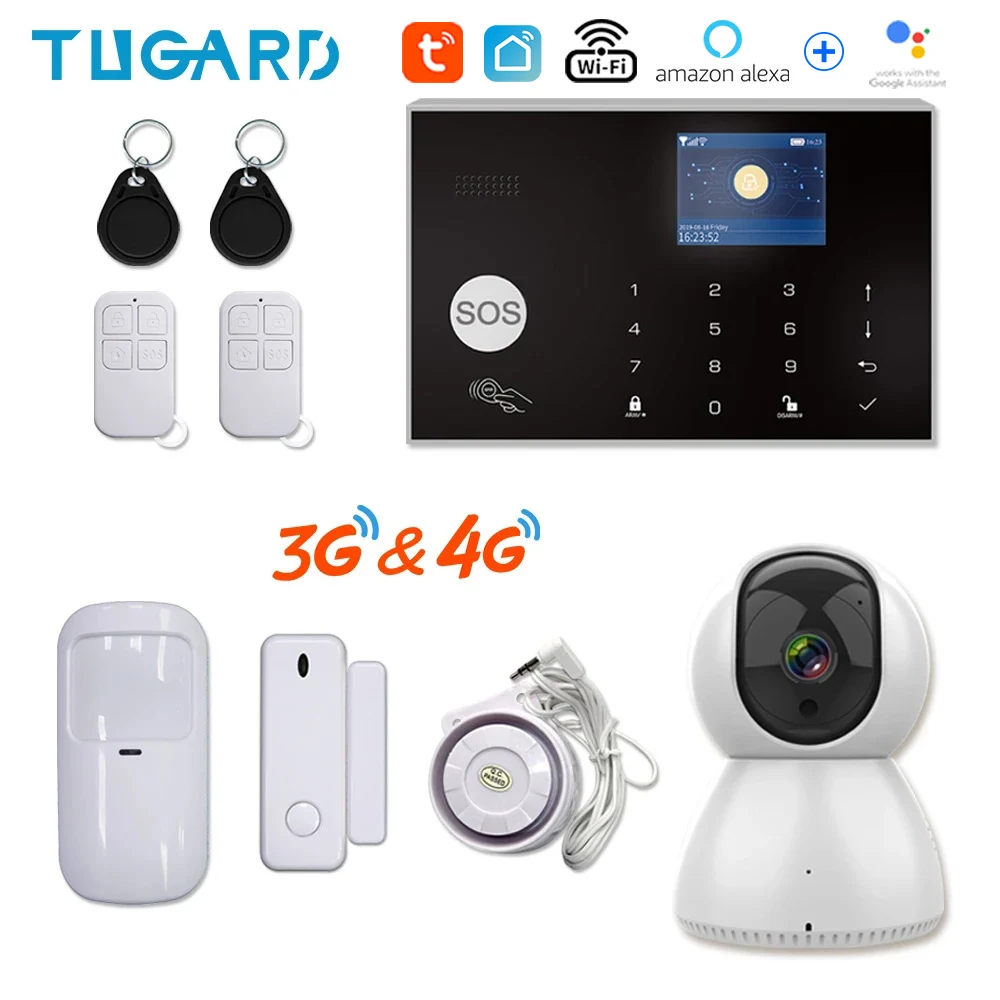 Домашняя охранная сигнализация Tuya 433 МГц Wi Fi 3G 4G система охранной сигнализации