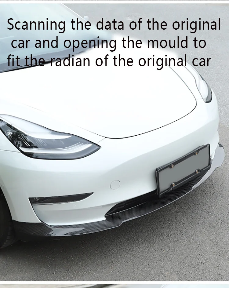 Подходит для Tesla model3 карбоновый передний бампер для губ и установка небольших корпусов