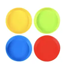 4 шт. детская красочная пластиковая палитра для краски акварельный Лоток Набор тарелок инструмент для рисования