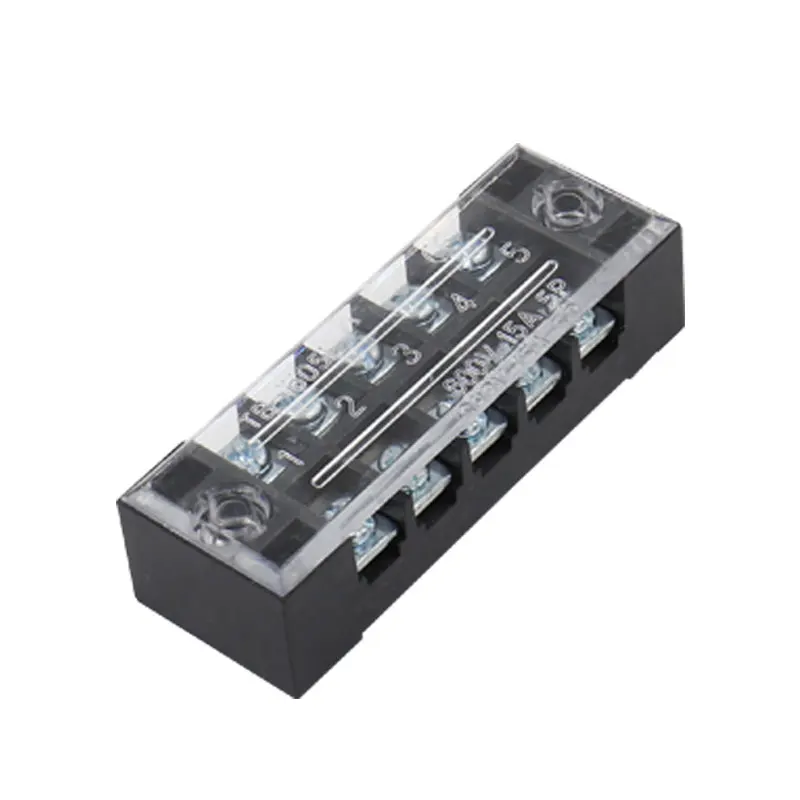 

TB Terminal Block 1PCS 3-12 Bit Panel Mounted Terminal Connector 600V 15A/25A/45A Copper 4 5 6 10 Positions Fixed Wiring Board