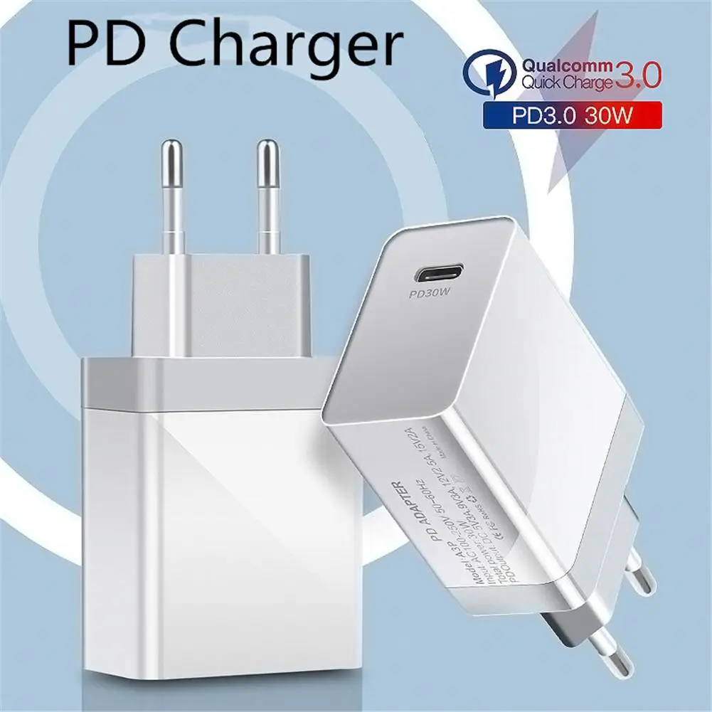 USB Type C дорожное зарядное устройство PD 30 Вт быстрая зарядка вилка стандарта США и