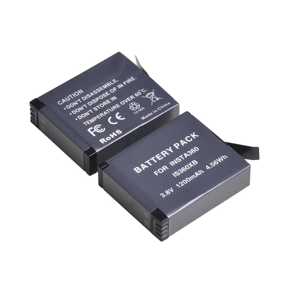 PowerTrust 2 шт один аккумулятор 1200mAh+ двойное зарядное устройство USB для Insta360 Один X аккумулятор с портом type C