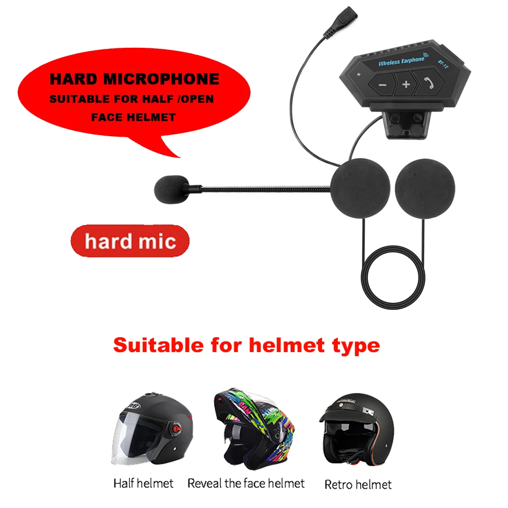 Generic Écouteurs sans fil Bluetooth pour moto, mains libres, casque d' écoute, stéréo, musique, haut-parleur, appel automatique à prix pas cher