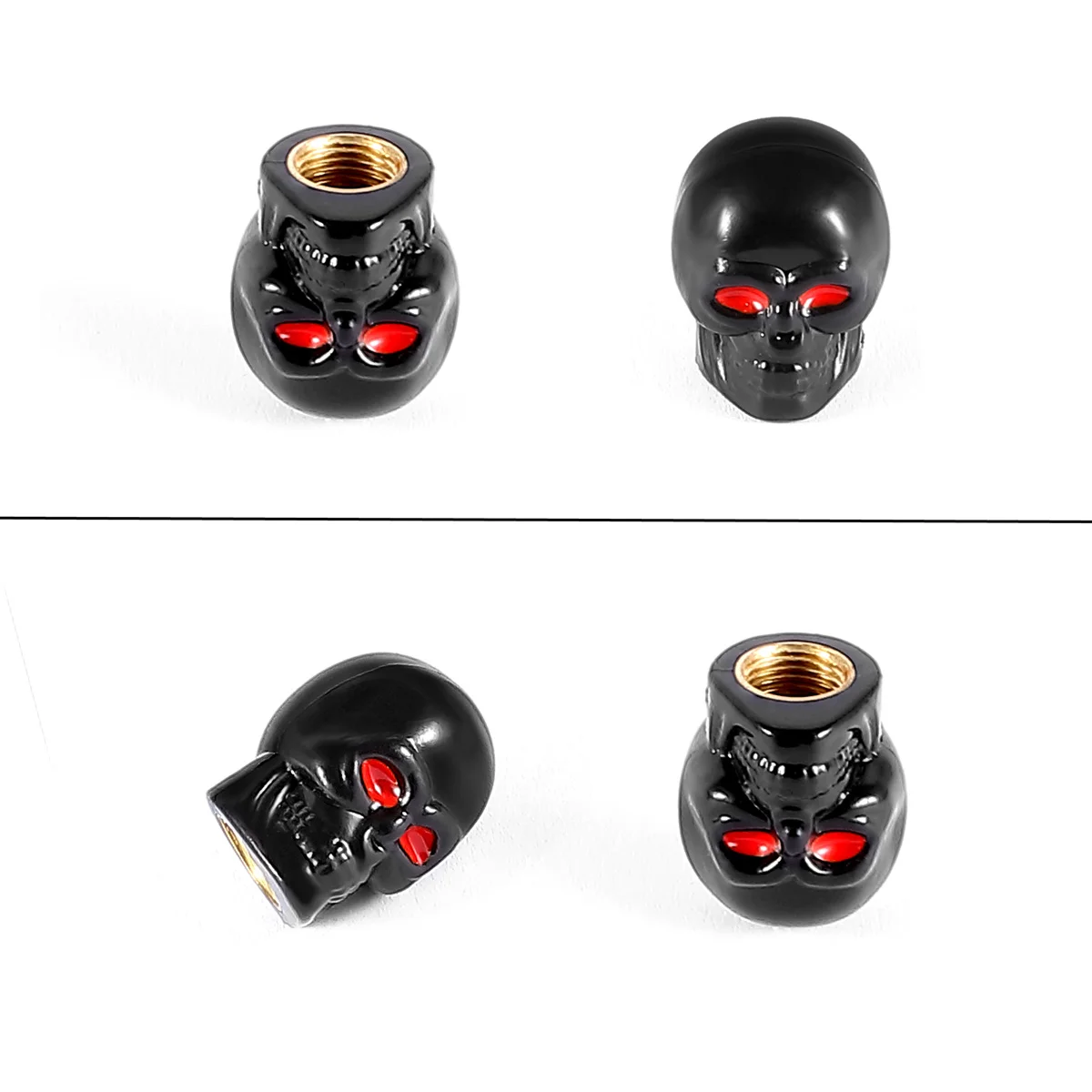 4pcs set of universal tires car skull anti-rust motorcycle copper core car wheel tire air intake caps stem cover wheels auto