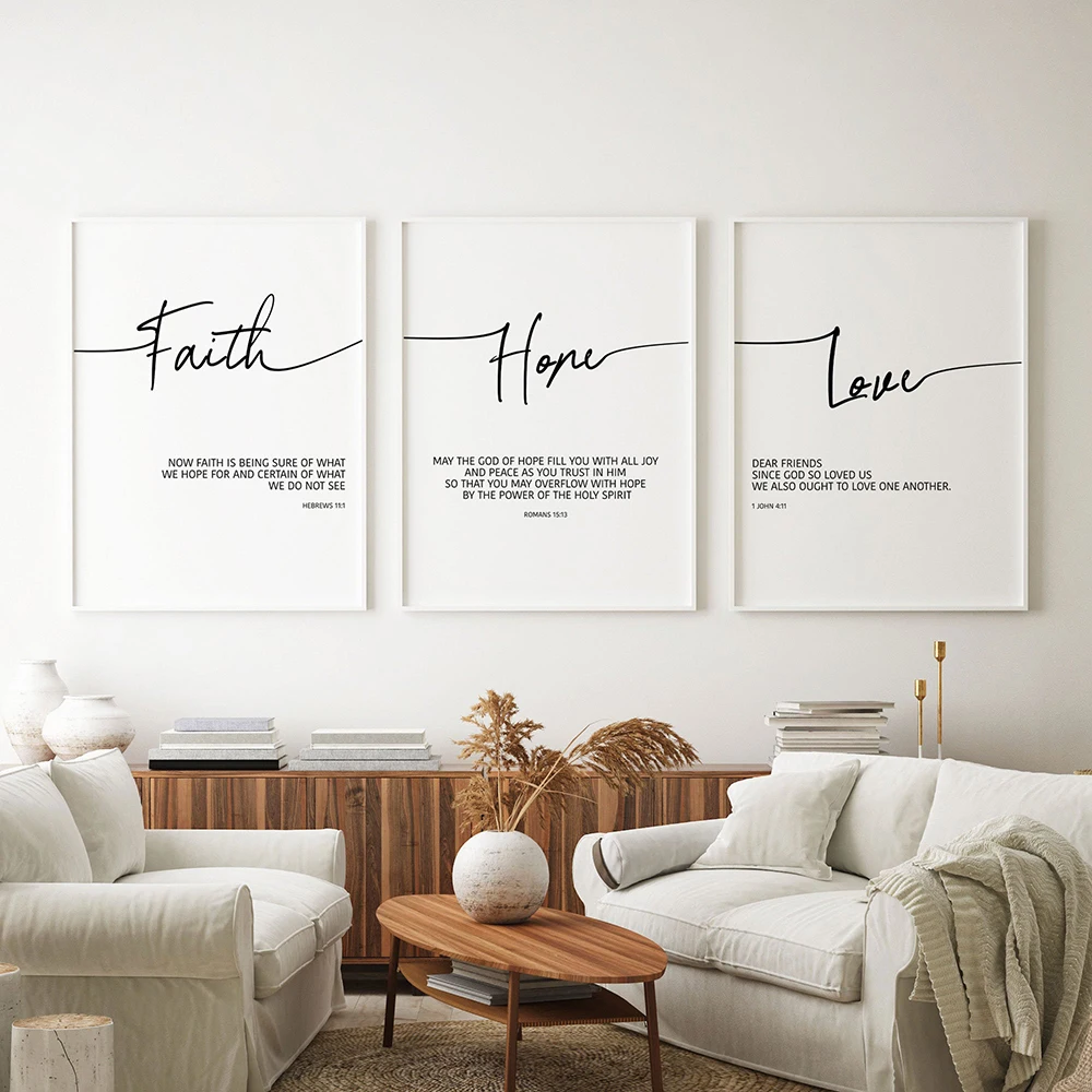 Faith Hope Verse  Christian Wall Decor  Christian Gifts  Bible verse Wall Art  Scripture Digital Print Posters on the Wall Print