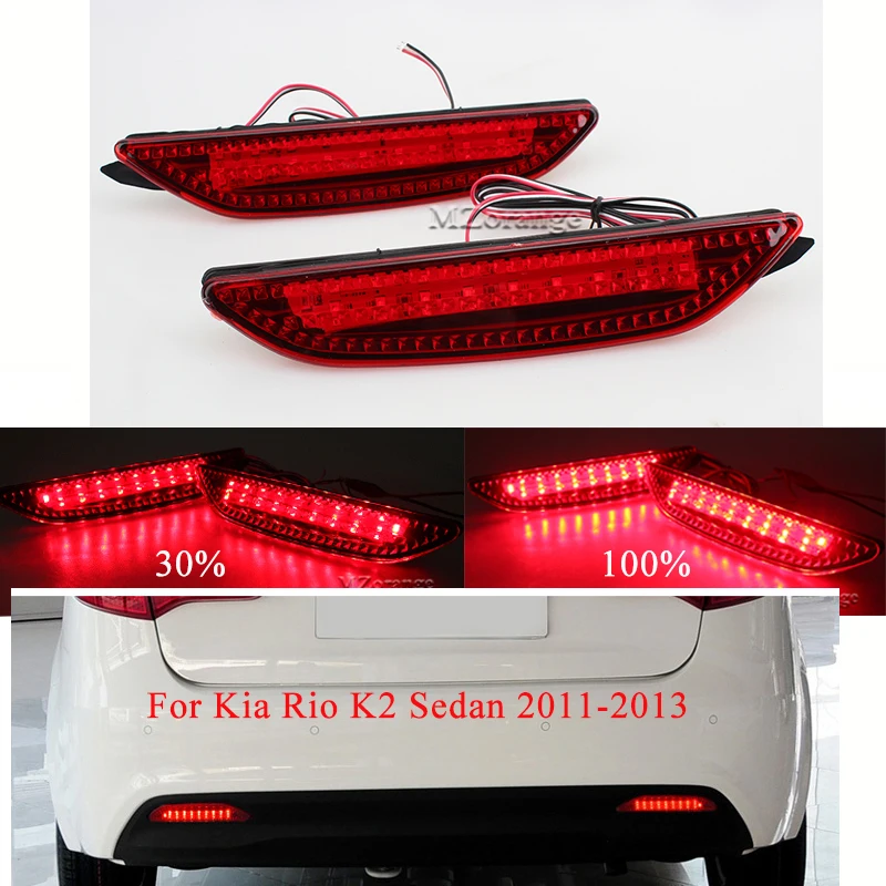 

For Kia Rio K2 Sedan 2011-2013 Rear Bumper Reflector Brake Light Tail Lamp Stop Fog Light Quality Assured Wholesale
