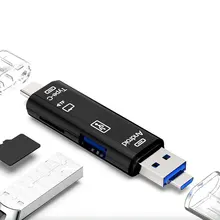 mini 5-in-1 Type C OTG Card Reader With USB Female Interface type-c For PC USB Read TF Memory Card Reader Adapter Computer hot selling yle j425u barcode card reader loco magnetic stripe card reader just read for track 2 usb output