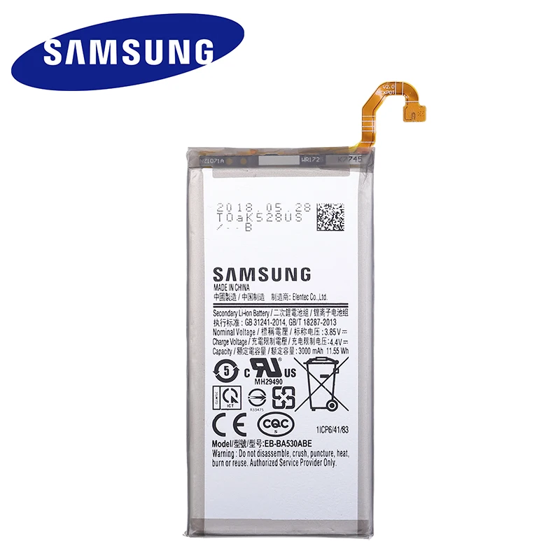 100% оригинальный сменный аккумулятор для телефона Samsung Galaxy A8 2018 (A530) A530 EB BA530ABE 3000