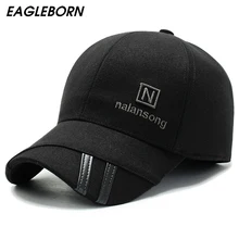 Новая зимняя мужская шляпа для пожилых пап, бейсболка, черная бейсболка, утолщенная Кепка s, мужские шапки и Кепка с вышивкой N, шапка