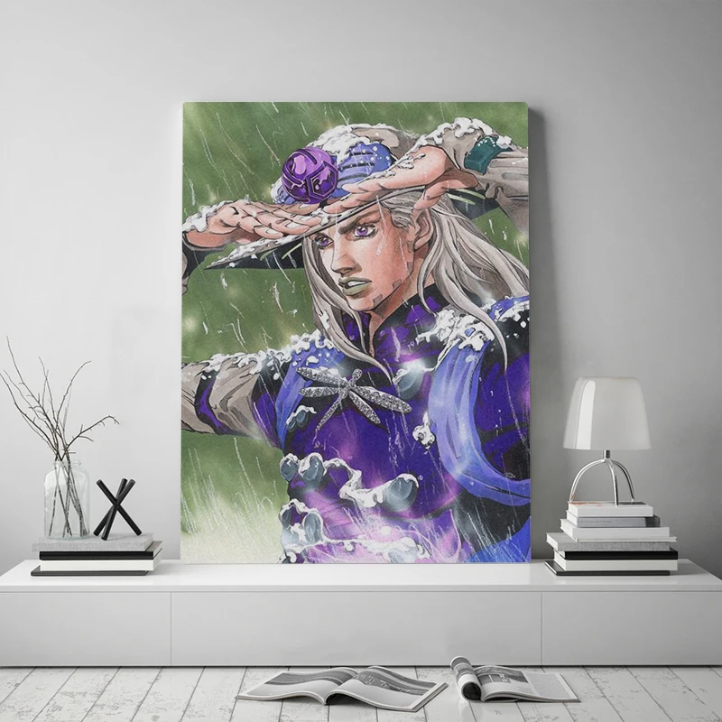 STEEL BALL RUN Gyro Zeppeli SBR anime Framed Canvas poster Painting wall Art decor Study Home Decoration Wooden Frame Prints | Дом и сад