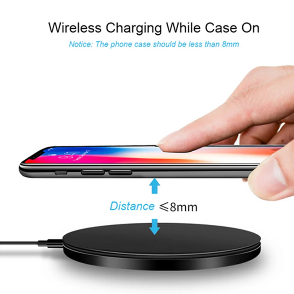 Беспроводное зарядное устройство VIKEFON Qi для iPhone 8 X XR XS Max QC3.0 10 Вт быстрая