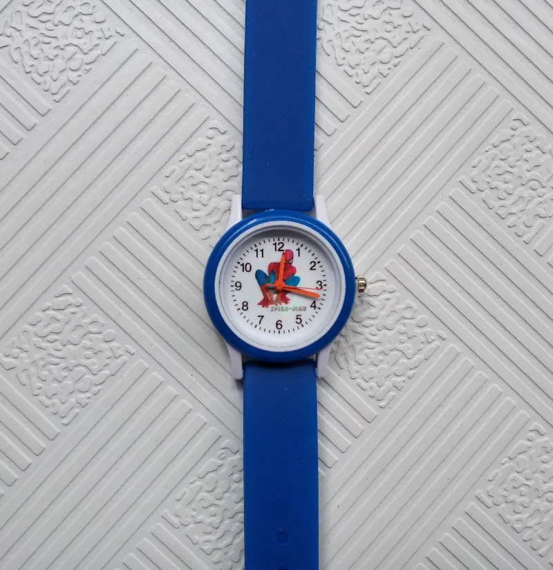 Новинка, детские часы с человеком-пауком, детские часы для мальчиков, водонепроницаемые повседневные кварцевые наручные часы, модные детские часы - Цвет: Синий