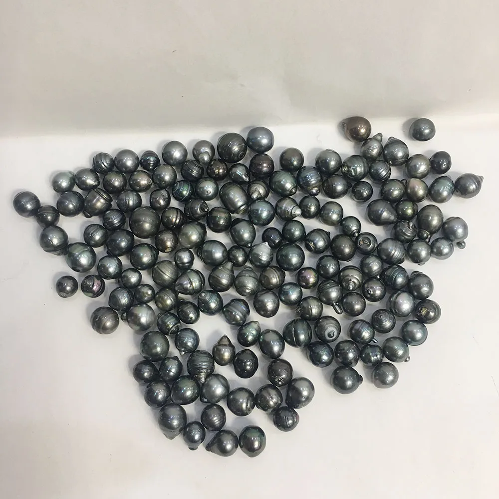 free shipping,8-10 mm good luster A tahitian baroque pearl,100% Nature black tahitian sea salt pearl loose pearl,half or no hole 2