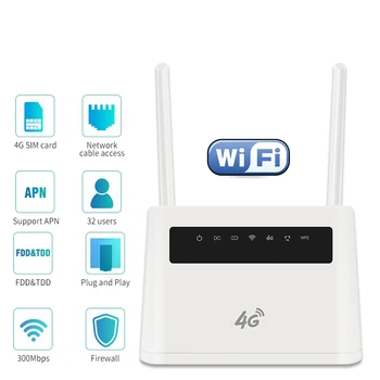 

4G WiFi Router battery CPE external dual antenna 4G wireless modem hotspot WAN LAN port PPTP L2TP static routing QoS wifi