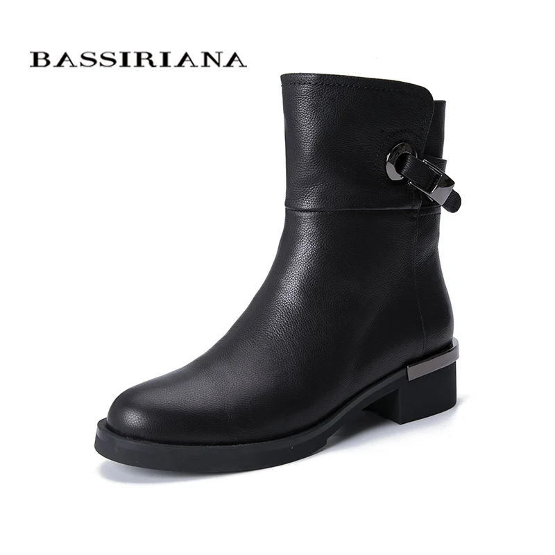 

BASSIRIANA winter new shoes. Natural fur warm. Cowhide leather. Rubber non-slip bottom. European fashion new.