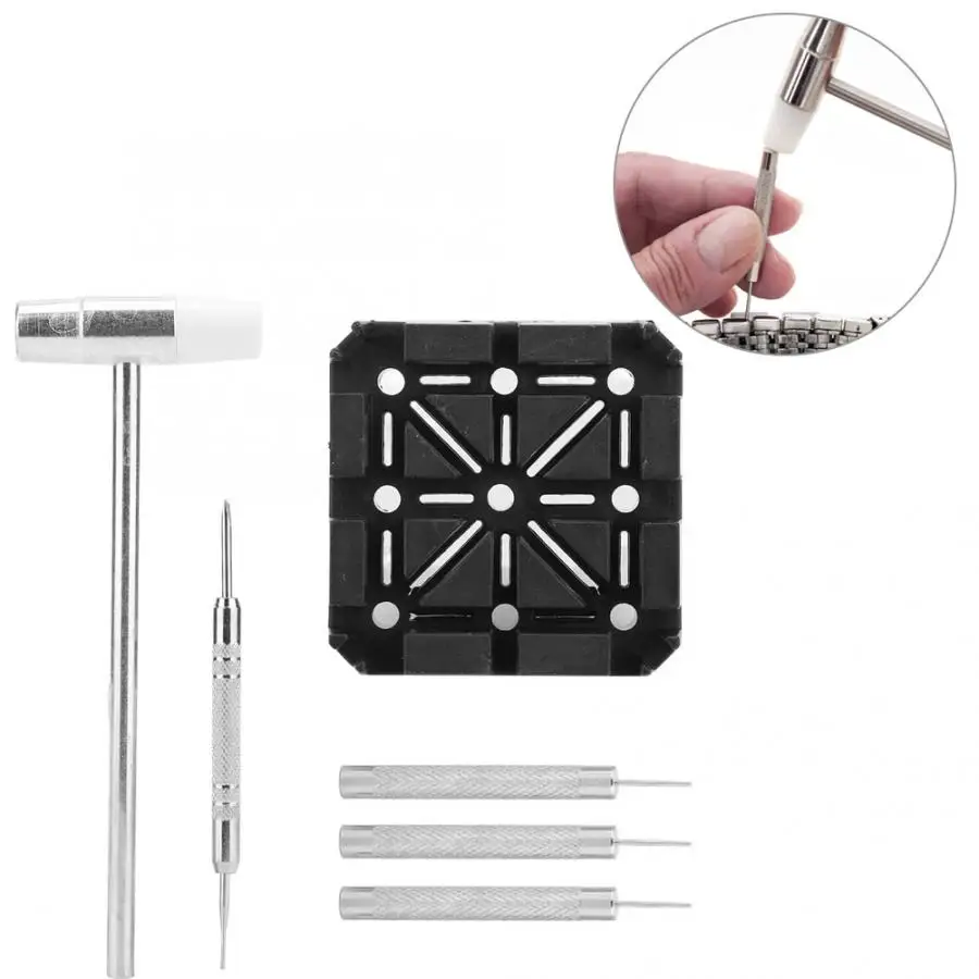 6Pcs Watch Band Strap Removal Tool Kit Screwdriver Hammer Watchband Remover Accessory Repairing for Watchmaker | Наручные часы