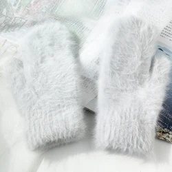 Winter Rabbit Wool Gloves Korean Version Warm Glove Women Multi-colored Ladies Gloves Cute Soft Glove 2021 New High Quailty