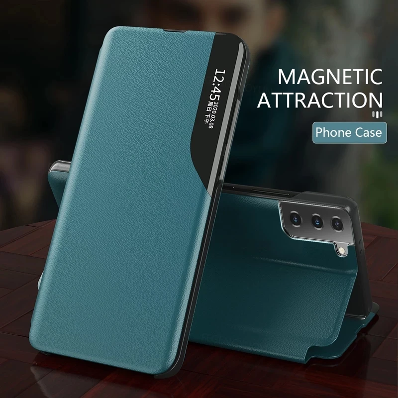 2021 Leather Smart Case for Samsung Galaxy S21 S20 FE S10 Plus A32 A52 A72 A71 A51 A42 A12 A31 A10 A30 A50 A70 S Magnetic Flip C | Мобильные
