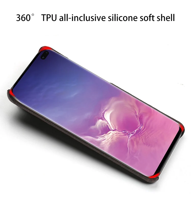 Воловья кожа чехол для телефона для Samsung Galaxy S6 S7 край S8 S9 S10 Plus Note 8, 9, 10, для a30 a40 a50 a70 a5 a7 a8 задняя крышка