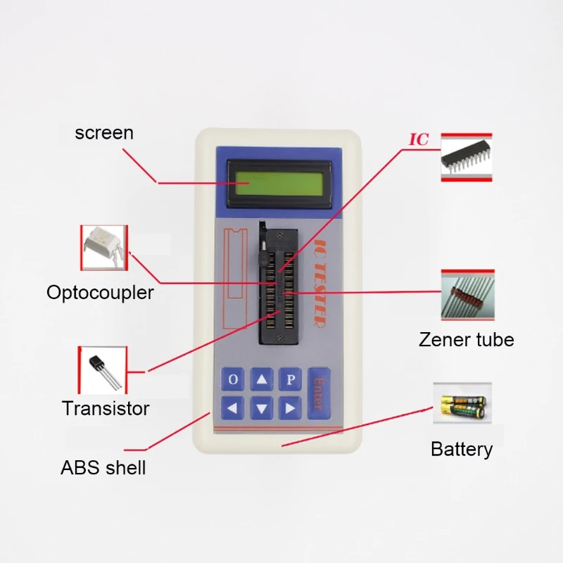 Transistor Tester Integrated Circuit IC Tester Meter Maintenance Tester MOS PNP NPN Detector 3 3V 5