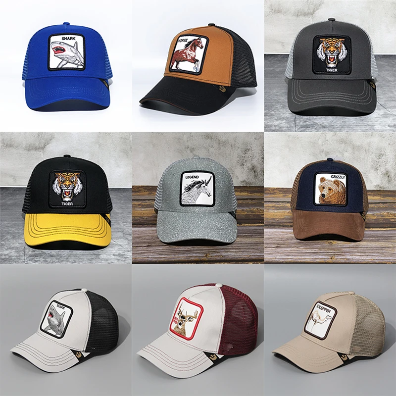

New UNICORN 40 Animals Embroidery Baseball Caps Men Women Snapback Hip Hop Hat Mesh Brand Hat Streetwear Bone gorras casquette