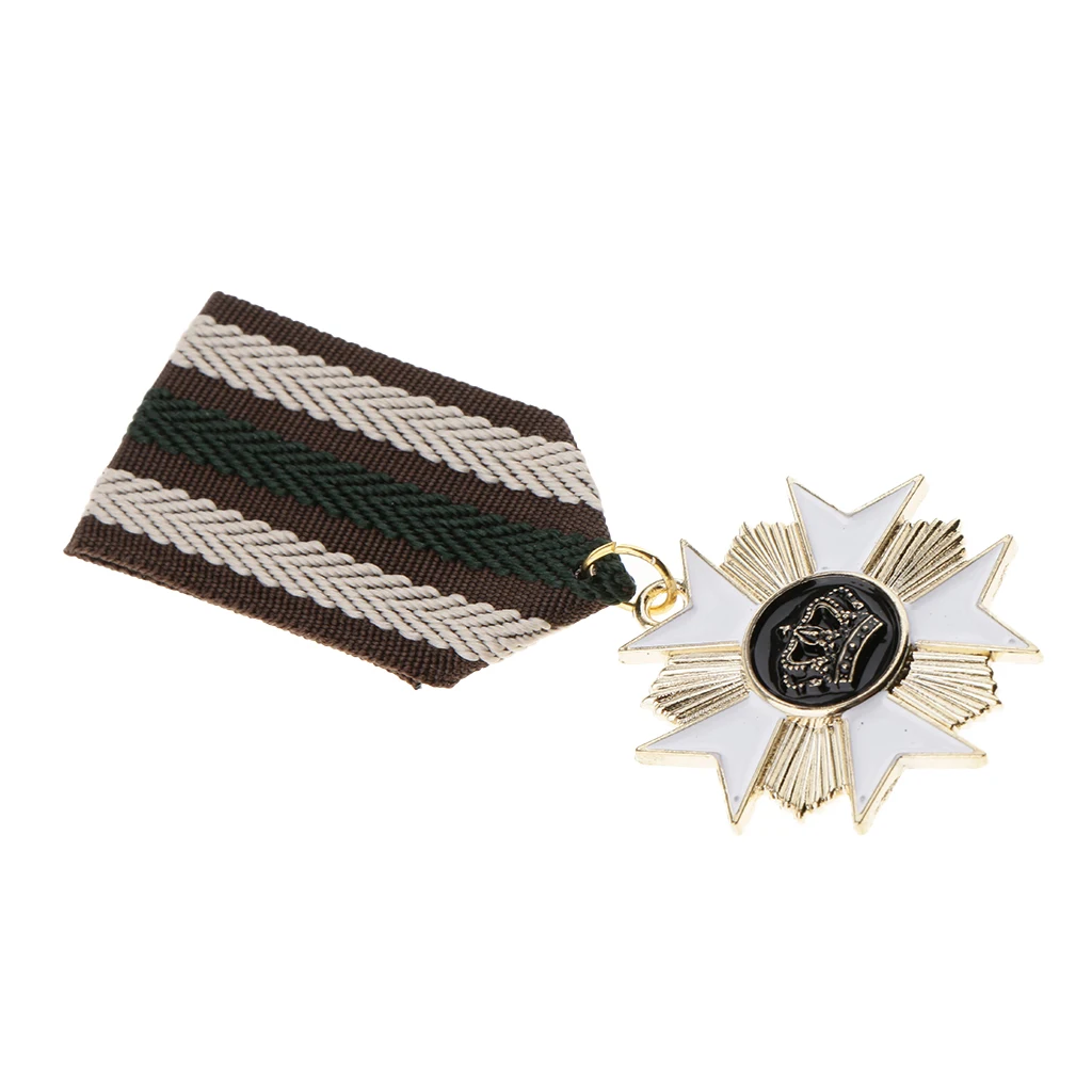 3 PCS Award Medal with Ribbon Uniform Pin Brooch Badge Navy Style Epaulet Badge for Men Boys Kids Cosplay