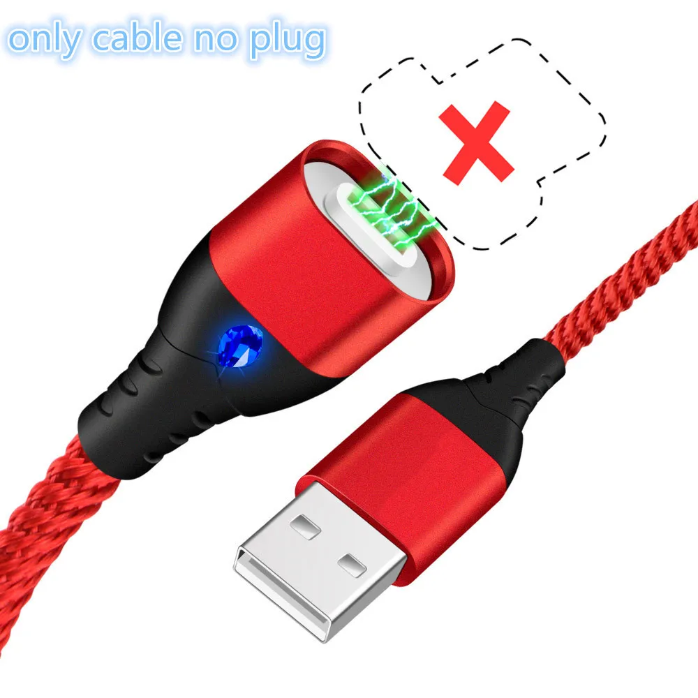 5А USB Магнитный кабель супер быстрая зарядка кабель для передачи данных usb type C кабель со светодиодной подсветкой для iPhone 11 8 Xiaomi huawei Android Phone 1 м - Цвет: Only Red Cable