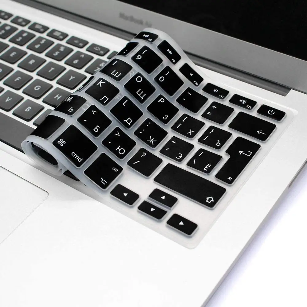 Чехол для клавиатуры Macbook Air 13 с русскими буквами силиконовый защитный чехол Mac Book - Фото №1