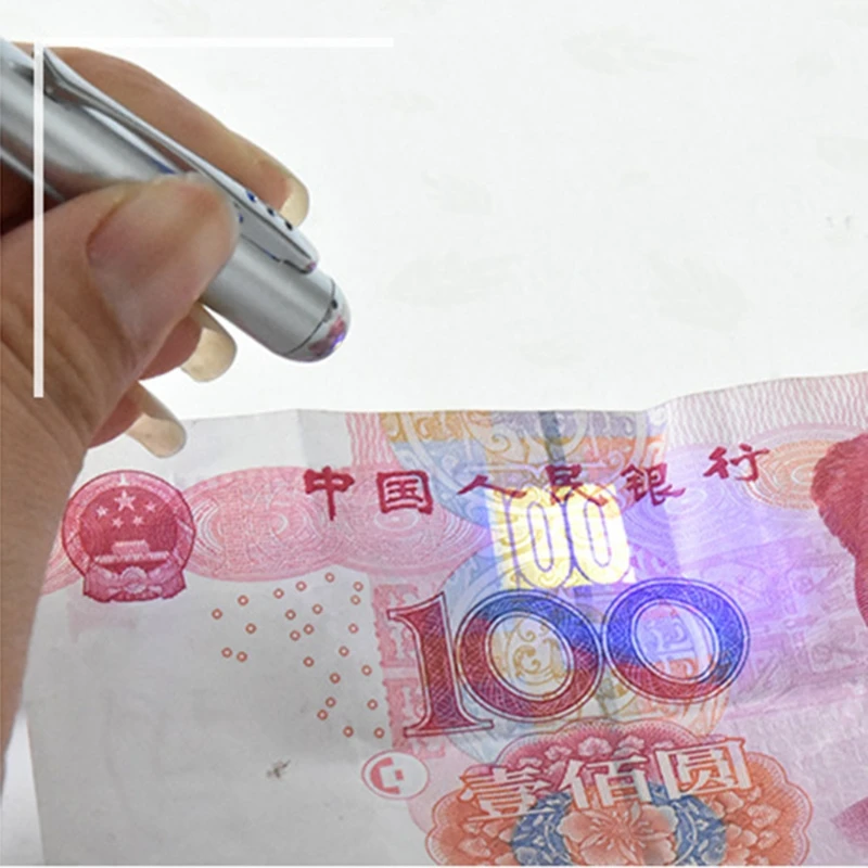 Multifunction Pen Money Checker Pen Marker Fake Bill Detector Pens w/ UV LED Light Easy to Check Counterfit Cash Detector